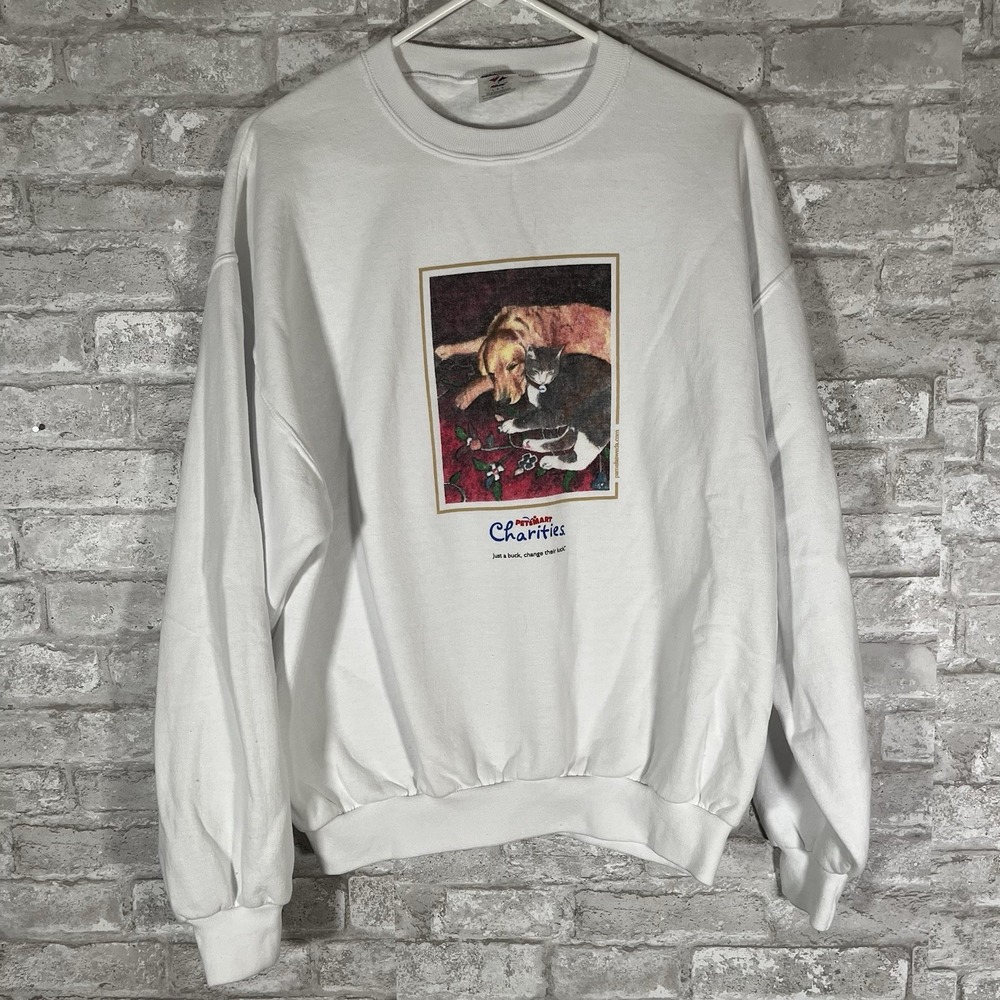 Vintage Y2K PetSmart Pet Dog Cat Promo Crewneck Sweatshirt Size Large Charities